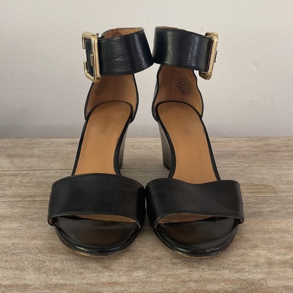 Nine West black ankle strap wedge sandals - Picture 4 of 13